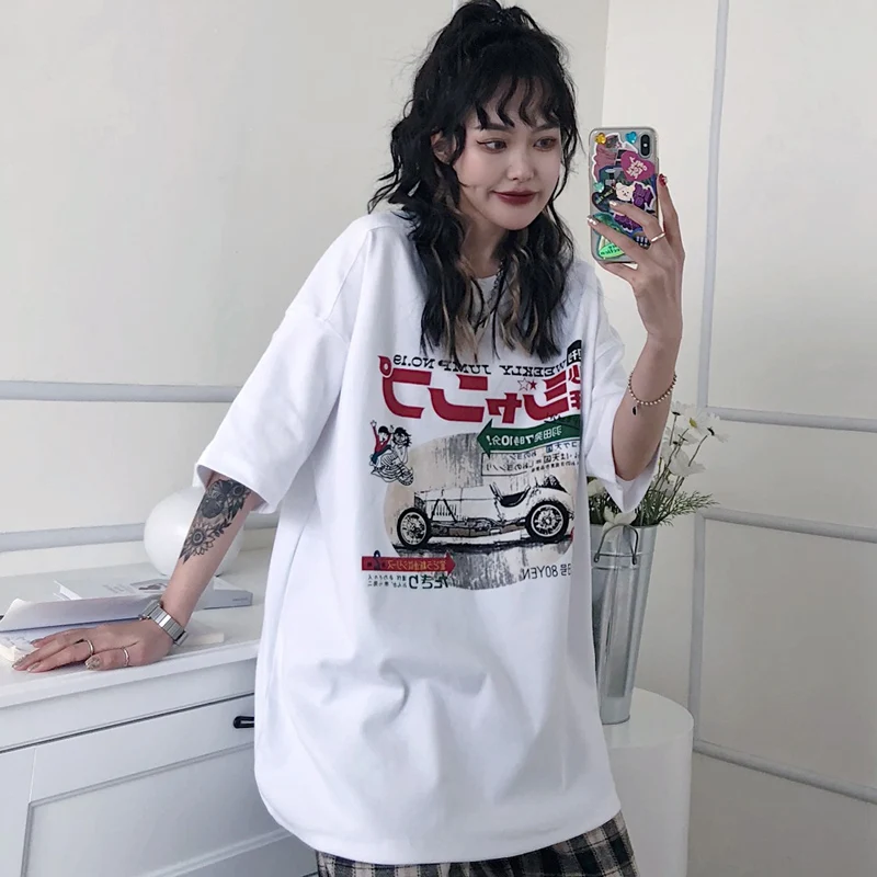 New Car Print Women T-shirt Japanese Harajuku Aesthetic Casual Tshirt Half Sleeve Plus Size Korea Top White Tops Female T Shirt
New Car Print Women T-shirt Japanese Harajuku Aesthetic Casual Tshirt Half Sleeve Plus Size Korea Top White Tops Female T Shirt