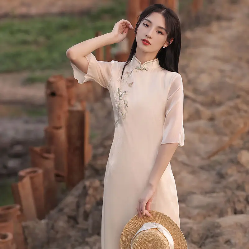 2023 traditional vietnam ao dai dress chinese chiffon cheongsam oriental casual daily stand up collar improved qipao dress a80
2023 traditional vietnam ao dai dress chinese chiffon cheongsam oriental casual daily stand up collar improved qipao dress a80