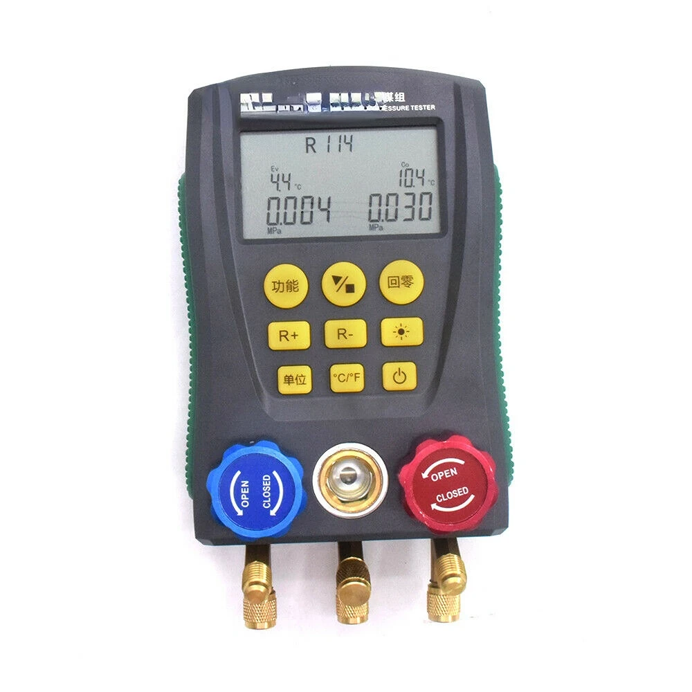Auto Refrigeration Digital Manifold Gauge Meter HVAC Vacuum Pressure Leakage Temperature Tester Digital Manifold Pressure
Auto Refrigeration Digital Manifold Gauge Meter HVAC Vacuum Pressure Leakage Temperature Tester Digital Manifold Pressure