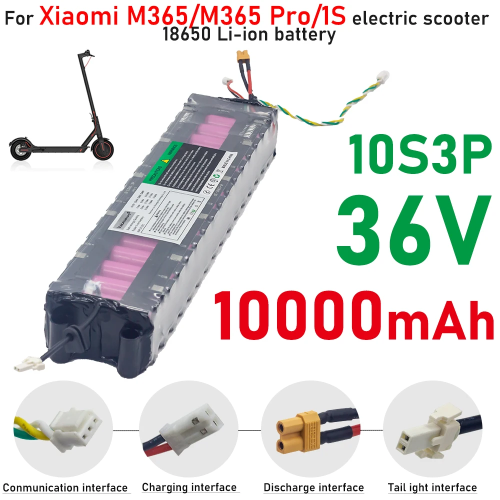 Real Capacity 10S3P 36V 10000mAh Battery Ebike Battery Pack 18650 Li-Ion Batteries for Xiaomi M365 M365 pro 1S Electric Scooter
Real Capacity 10S3P 36V 10000mAh Battery Ebike Battery Pack 18650 Li-Ion Batteries for Xiaomi M365 M365 pro 1S Electric Scooter