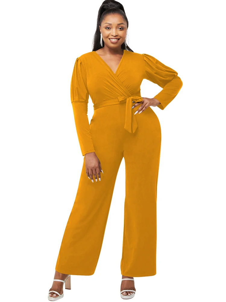 Jumpsuit African Clothes Women Lace Up V Neck Empire Africa Clothing Jumpsuit Autumn New Solid Fashion African OL Overalls 2022
Jumpsuit African Clothes Women Lace Up V Neck Empire Africa Clothing Jumpsuit Autumn New Solid Fashion African OL Overalls 2022