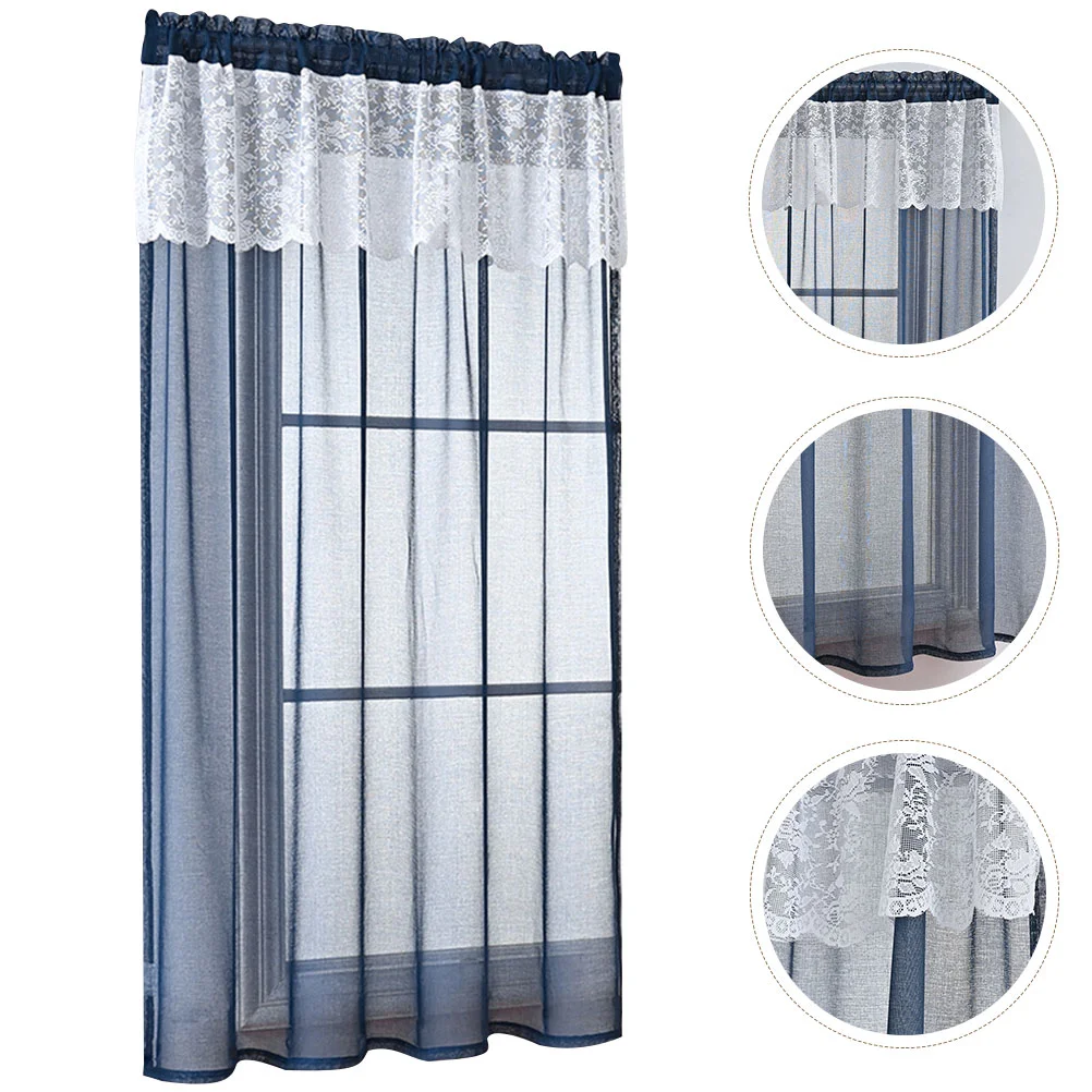 

Window Curtain Sheer Voile Drape Curtains Filtering Pocket Drapes Rod Light Bedroom Door Balcony Semi Panels Lace Tulle Ruffled