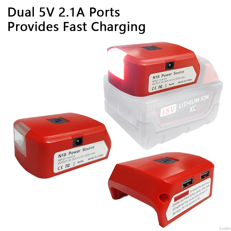 Адаптер для аккумулятора Milwaukee 18 в, зарядное устройство USB, источник питания с двойным USB портом, 12 В/2 а постоянного тока, светодиодная лампа д...
Адаптер для аккумулятора Milwaukee 18 в, зарядное устройство USB, источник питания с двойным USB портом, 12 В/2 а постоянного тока, светодиодная лампа д...