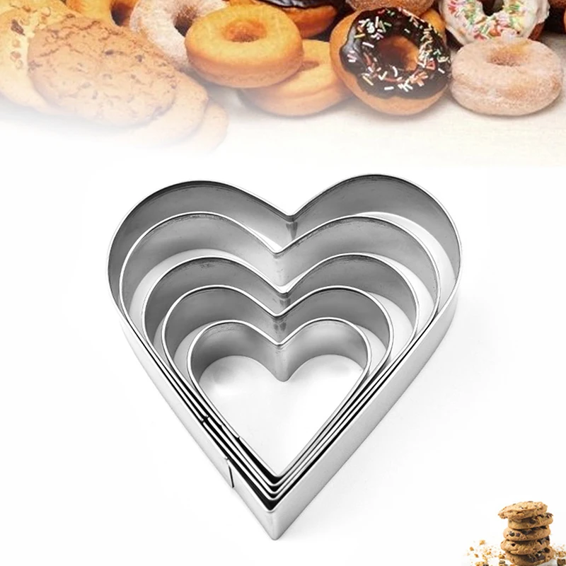 5PCS Heart Shaped Cookie Molds Set Sweet Baking Stainless Steel Moulds Cutter for Cooking Baking Sugar Paste
5PCS Heart Shaped Cookie Molds Set Sweet Baking Stainless Steel Moulds Cutter for Cooking Baking Sugar Paste