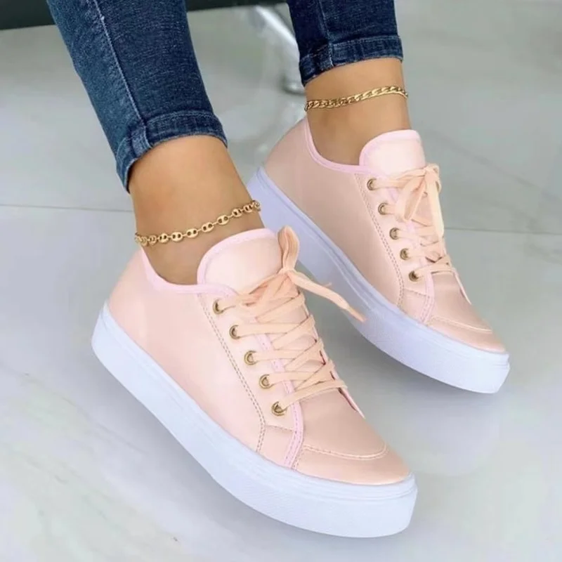 

Women's Shoes Fall New 2023 Fashion Breathable Lace Up Outdoor Platform Vulcanized Shoes Casual Embroidered Cozy Chaussure Femme