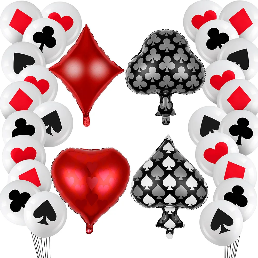 

Casino Theme Playing Card Latex Balloons Casino Foil Balloons Birthday Las Vegas Party Casino Night Poker Events Party Decoratio