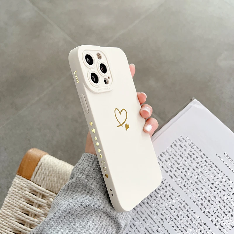 Love Heart Stamped Phone Cases For iphone 11 12 13 14 Pro Max XS XR X SE 2020 12 13 Mini 8 7 14 Plus Shockproof Silicone Cover
Love Heart Stamped Phone Cases For iphone 11 12 13 14 Pro Max XS XR X SE 2020 12 13 Mini 8 7 14 Plus Shockproof Silicone Cover
