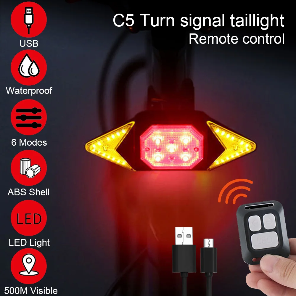 Rear Light Bicycle Turn Signal USB Bike Tail Light Wireless Remote Control for Bicycle with Horn Mountain MTB Road Accessories
Rear Light Bicycle Turn Signal USB Bike Tail Light Wireless Remote Control for Bicycle with Horn Mountain MTB Road Accessories