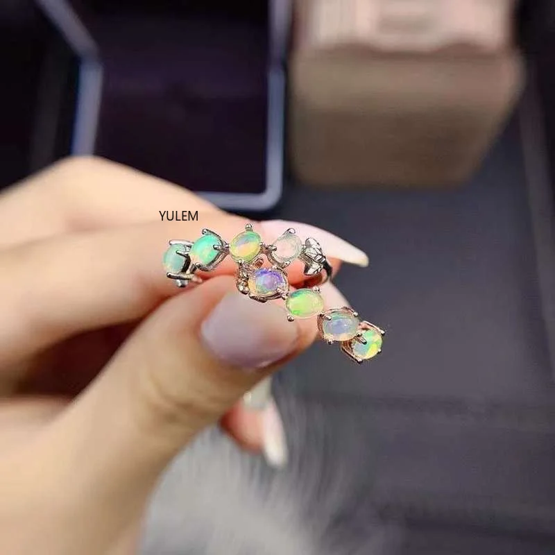 YULEM New Natural Opal Ring 925 Silver Lady's Ring Color Opal Luxury Elegant Wedding Engagement Gift Tree Leaf Design
YULEM New Natural Opal Ring 925 Silver Lady's Ring Color Opal Luxury Elegant Wedding Engagement Gift Tree Leaf Design