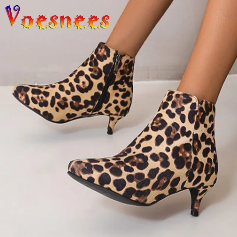 Women Leopard High Heels Plush Warm Zip Shoes 2022 Autumn Winter Pointed Toe Ankle Boots 5CM Fashion Flock Casual Short Boots
Women Leopard High Heels Plush Warm Zip Shoes 2022 Autumn Winter Pointed Toe Ankle Boots 5CM Fashion Flock Casual Short Boots