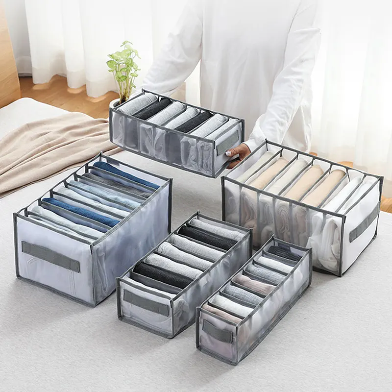 1PC Jeans Compartment Storage Box Closet Clothes Foldable Mesh Organizers Drawer Divider Home Can Washed Fabric Sorting Organize
1PC Jeans Compartment Storage Box Closet Clothes Foldable Mesh Organizers Drawer Divider Home Can Washed Fabric Sorting Organize