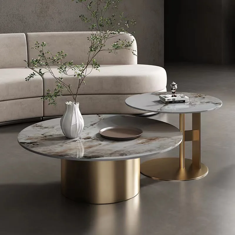 

Уникальный роскошный круглый кофейный столик для отеля, современные обеденные столы, чайный центр, угловой диван, боковой столик, мебель для дома
