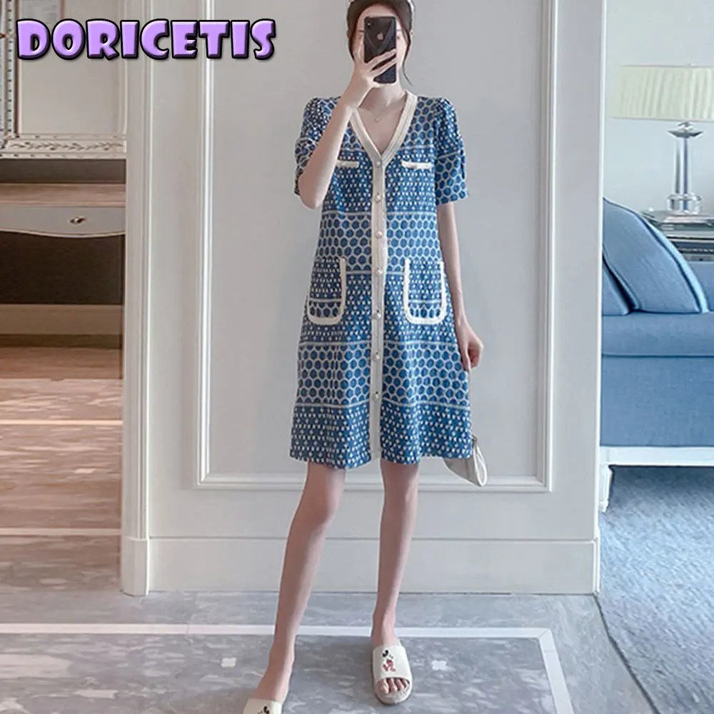Maternity Dress Fashion Floral Pattern V Neck Short Sleeve Medium Skirt Summer Pregnant New Soft Loose Dress Maternity Clothes
Maternity Dress Fashion Floral Pattern V Neck Short Sleeve Medium Skirt Summer Pregnant New Soft Loose Dress Maternity Clothes