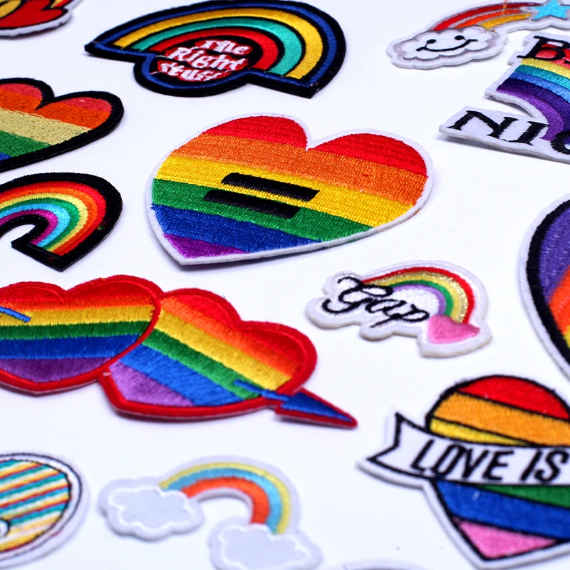Cute Rainbow Iron on Embroidered for Clothing Fusible Patch Thermoadhesive Cartoon Love Custom for Children Badges Appliques 
Cute Rainbow Iron on Embroidered for Clothing Fusible Patch Thermoadhesive Cartoon Love Custom for Children Badges Appliques