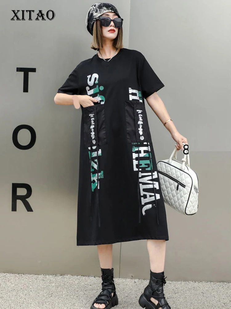 XITAO Letter Print Dress Women Korea 2023 Summer New Arrival Personality Fashion Loose O-neck Short Sleeve Dress WLD11552
XITAO Letter Print Dress Women Korea 2023 Summer New Arrival Personality Fashion Loose O-neck Short Sleeve Dress WLD11552