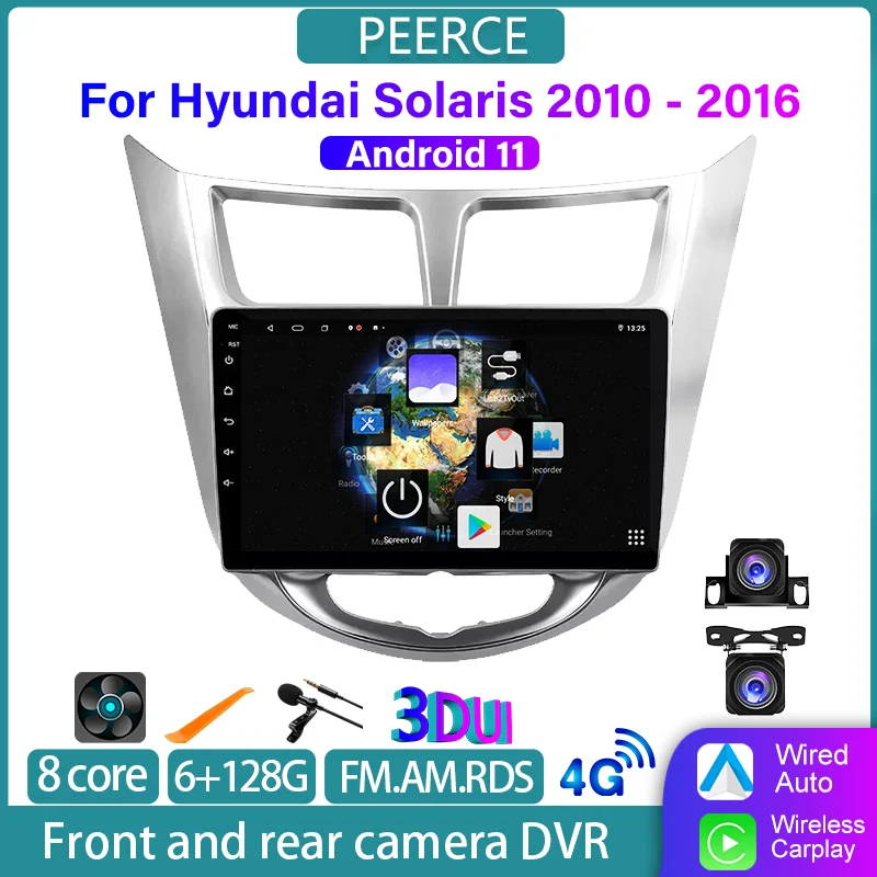 PEERCE Android11 для Hyundai Solaris 2010-2016 мультимедийный видеоплеер 360 ° панорамный автомобильный радиоприемник 6 + 128 NavigationGPS 1080P Carplay
PEERCE Android11 для Hyundai Solaris 2010-2016 мультимедийный видеоплеер 360 ° панорамный автомобильный радиоприемник 6 + 128 NavigationGPS 1080P Carplay