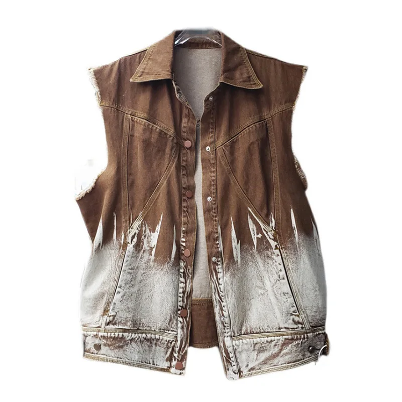 Женский джинсовый жилет без рукавов SeeBeautiful, свободный однобортный жилет контрастных цветов с отложным воротником для осени, новинка 2022, Q557
Женский джинсовый жилет без рукавов SeeBeautiful, свободный однобортный жилет контрастных цветов с отложным воротником для осени, новинка 2022, Q557