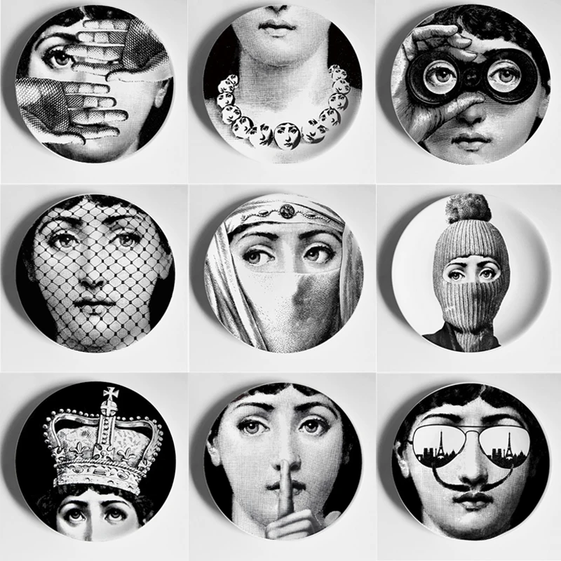 Creative Plates Pure Black&white Illustration Hanging Dishes Sample Room/home/hotel Decor Cavalieri Ceramic Crafts
Creative Plates Pure Black&white Illustration Hanging Dishes Sample Room/home/hotel Decor Cavalieri Ceramic Crafts