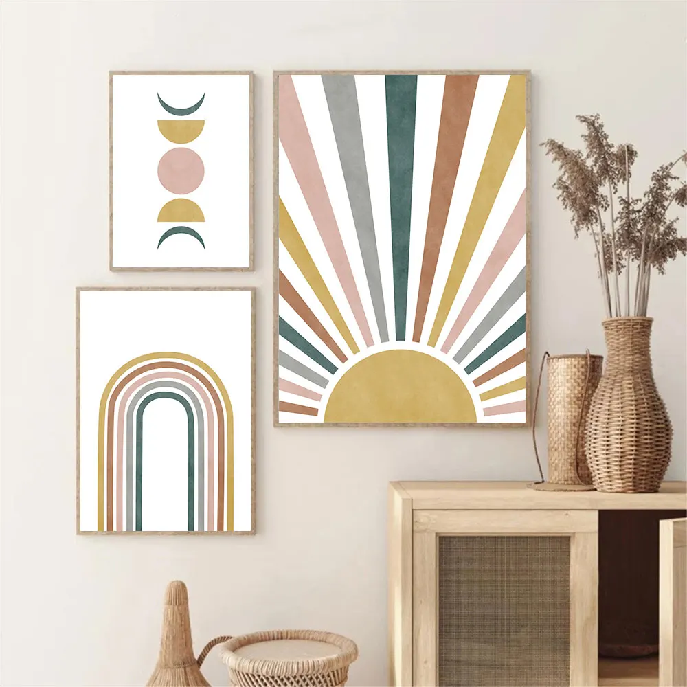Mid Century Sun Modern Poster Abstract Rainbow Canvas Print Moon Phases Painting Boho Wall Art Pictures Living Room Home Decor
Mid Century Sun Modern Poster Abstract Rainbow Canvas Print Moon Phases Painting Boho Wall Art Pictures Living Room Home Decor