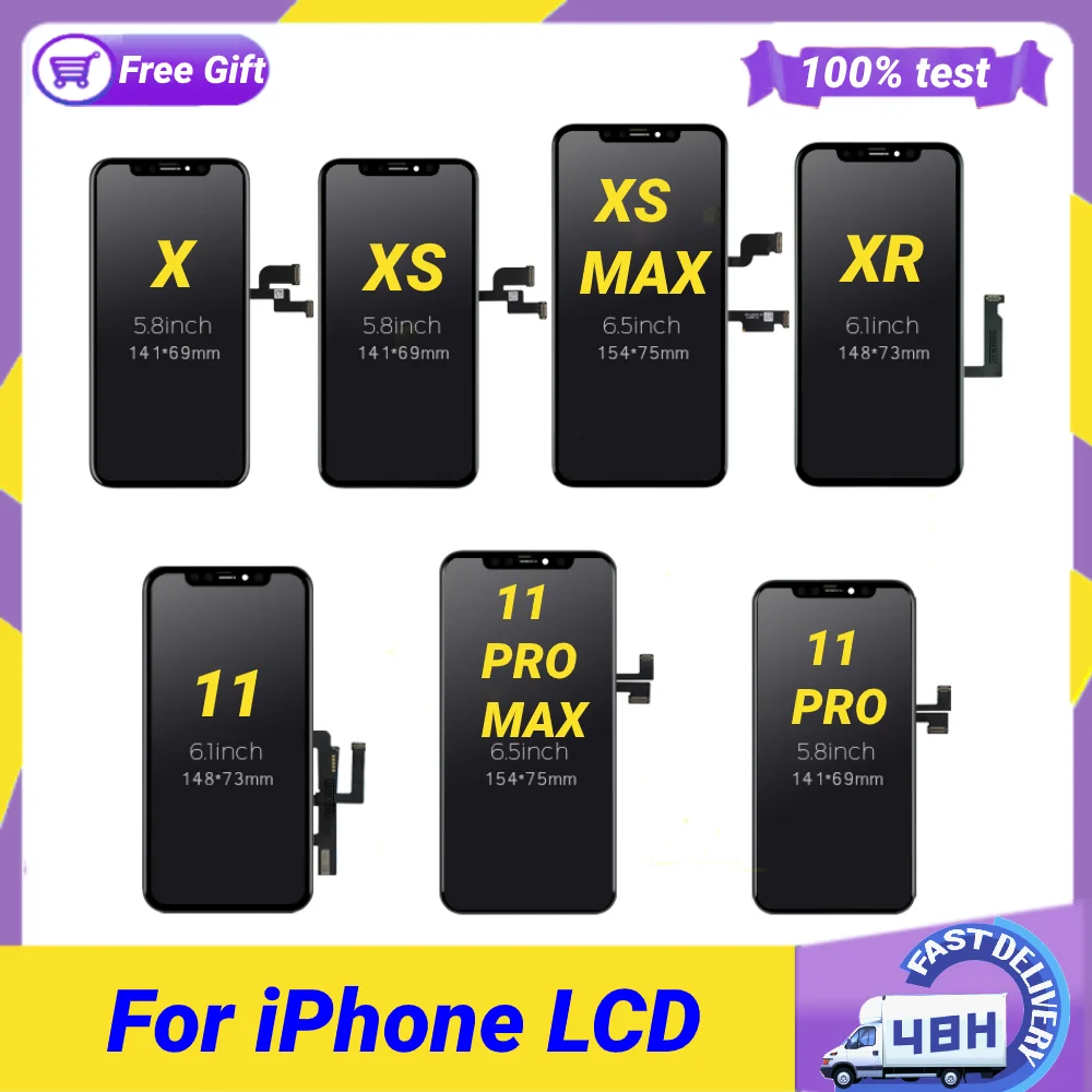 

GX HE OLED JK INCELL Screen for iPhone X XS Max XR 11 lcd Screen Display Digital LCD Touch Screen For iPhone 11 Pro Max screen