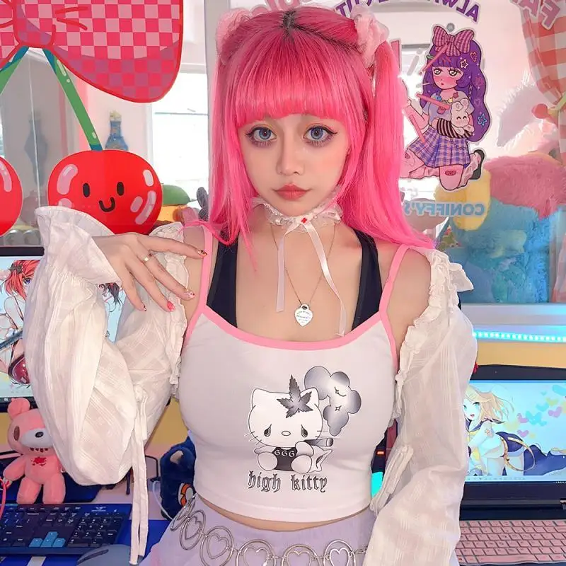 Original Hello Kitty Vest Kawaii Sanrio Harajuku Style Y2K Spice Girl Cartoon Kitty Cool American Retro Small Camisole Gift
Original Hello Kitty Vest Kawaii Sanrio Harajuku Style Y2K Spice Girl Cartoon Kitty Cool American Retro Small Camisole Gift