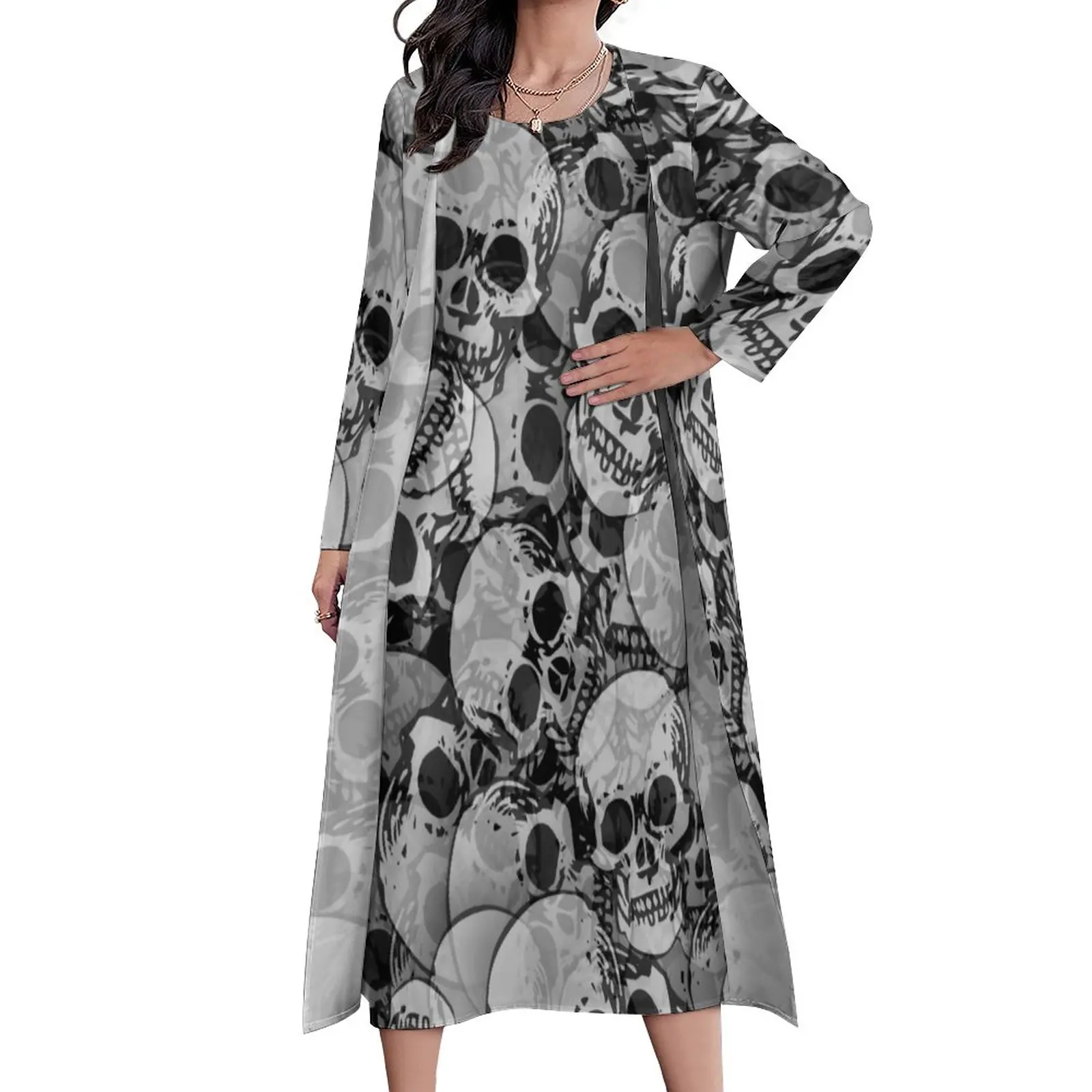 Spooky Halloween Ghost Dress Summer Skulls Print Street Fashion Bohemia Long Dresses Female Graphic Vintage Maxi Dress Big Size
Spooky Halloween Ghost Dress Summer Skulls Print Street Fashion Bohemia Long Dresses Female Graphic Vintage Maxi Dress Big Size