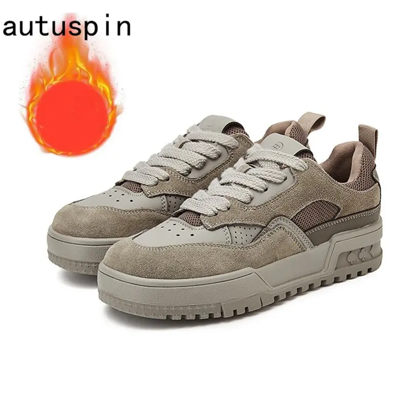 Autuspin Retro Flat Skateboarding Women Shoes 2023 Spring Winter Genuine Leather Casual Sneakers Ladies Outdoor Warm Plush Shoes
Autuspin Retro Flat Skateboarding Women Shoes 2023 Spring Winter Genuine Leather Casual Sneakers Ladies Outdoor Warm Plush Shoes