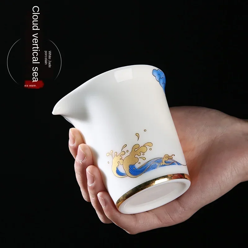 

High White Ceramic Pitcher Handmade Porcelain Tea Pot Household Kung Fu Tea Set Tea Pitcher Tea Ceremony Fair Cup Tea Strainer