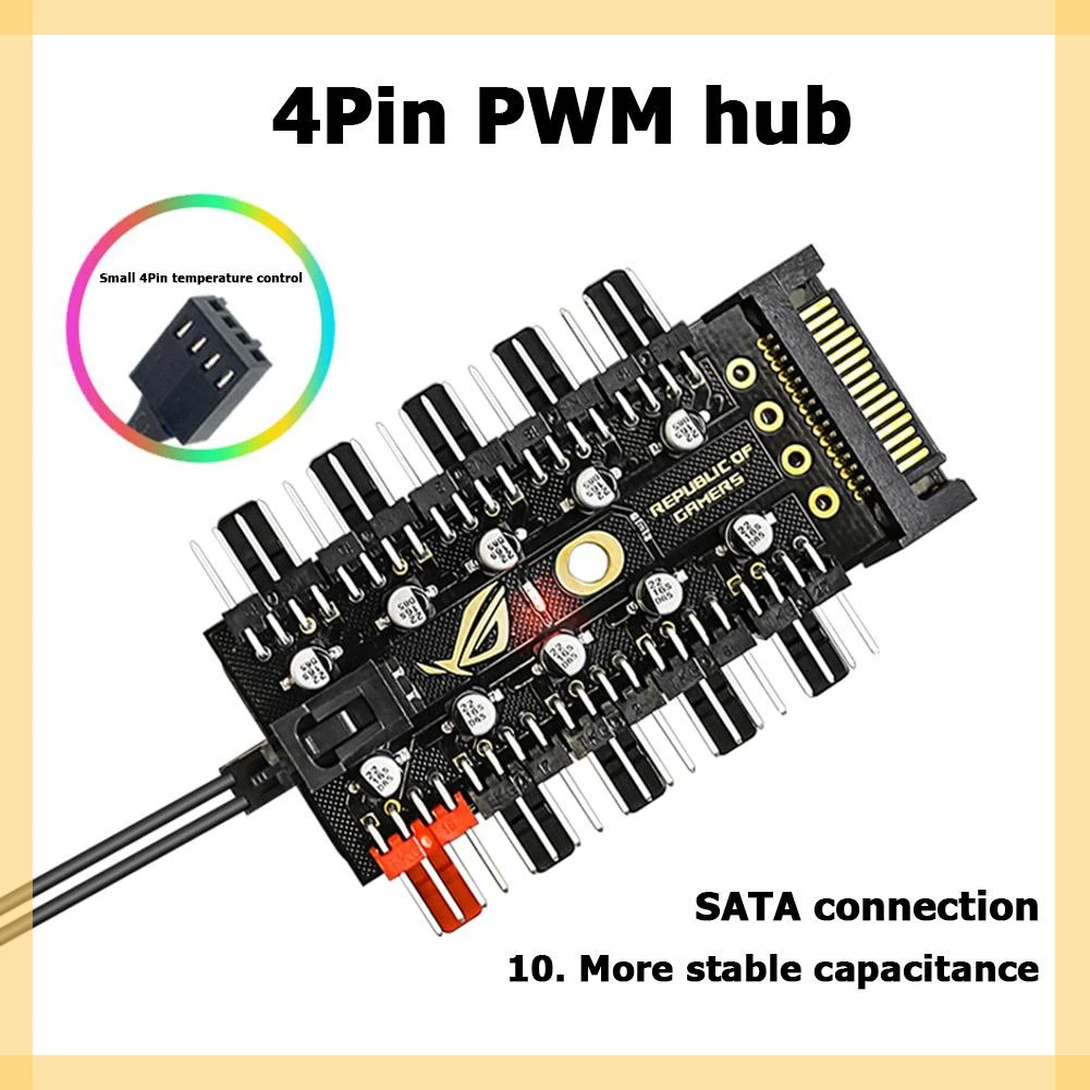 1 to 10 4 Pin PWM Cooler Fan HUB Splitter Extension 12V SATA Power /Large 4D port Supply PC Speed Controller Adapter
1 to 10 4 Pin PWM Cooler Fan HUB Splitter Extension 12V SATA Power /Large 4D port Supply PC Speed Controller Adapter