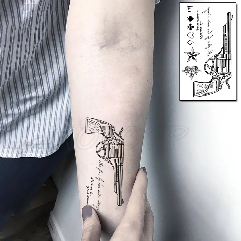 Gun Star Crown Playing Card Pattern Element Temporary Tattoo Sticker Fake Tattoos for Women Men Body Makeup Waterproof Stickers
Gun Star Crown Playing Card Pattern Element Temporary Tattoo Sticker Fake Tattoos for Women Men Body Makeup Waterproof Stickers