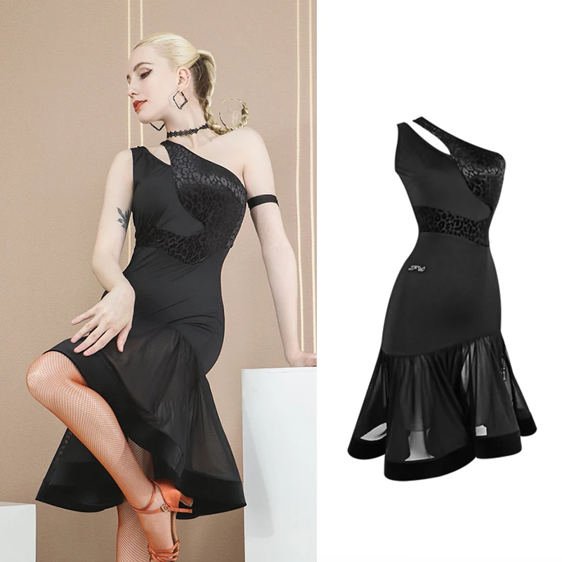 Latin Dance Competition Dress Off-Shoulder Velvet Leopard Stitching Dress ChaCha Tango Dancing Performance Stage Costume VDB5858
Latin Dance Competition Dress Off-Shoulder Velvet Leopard Stitching Dress ChaCha Tango Dancing Performance Stage Costume VDB5858