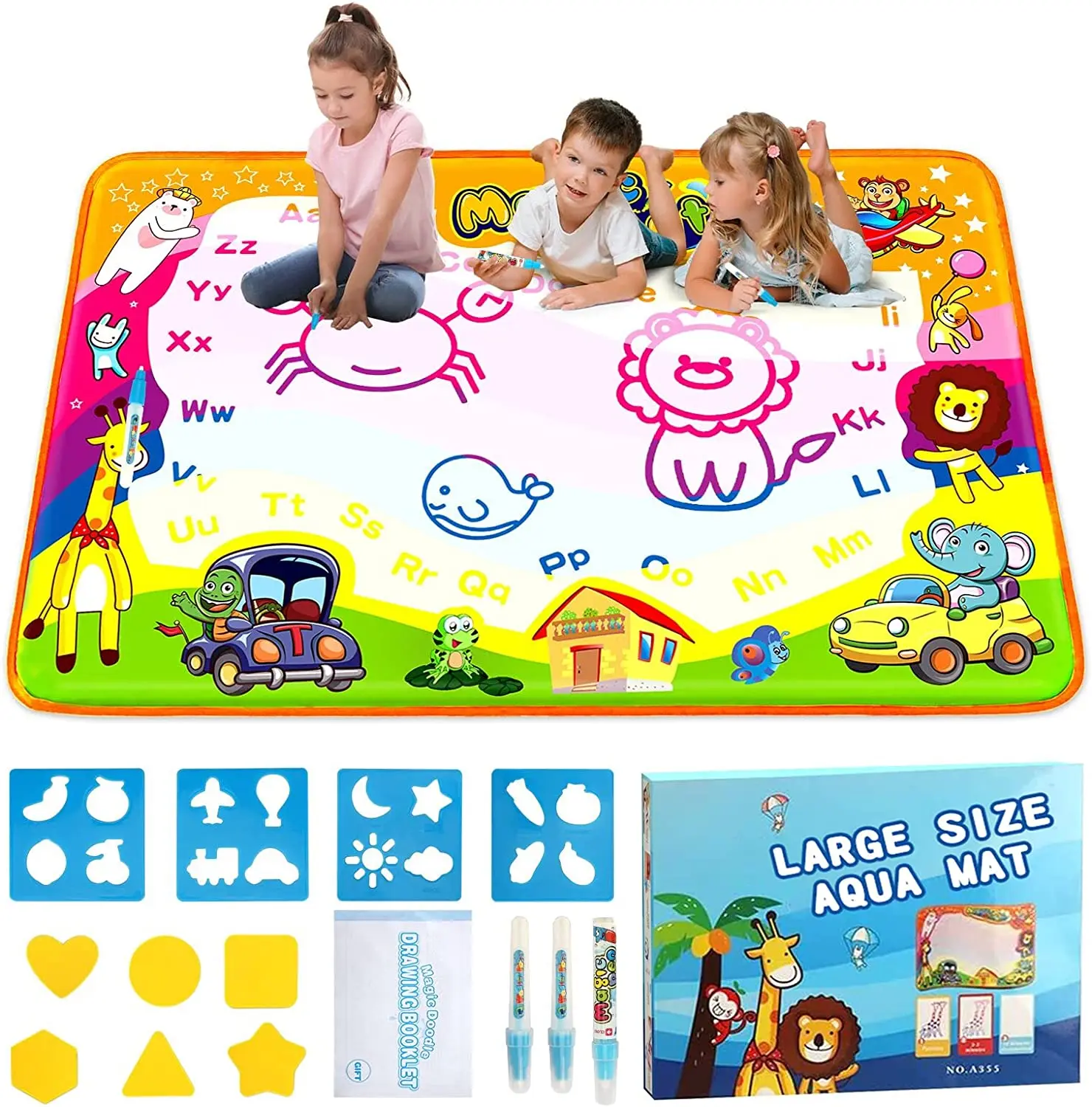 Коврик для рисования водой 35X23 дюйма, очень большой коврик для раскраски, коврик для рисования, раскраски для детей 
Коврик для рисования водой 35X23 дюйма, очень большой коврик для раскраски, коврик для рисования, раскраски для детей