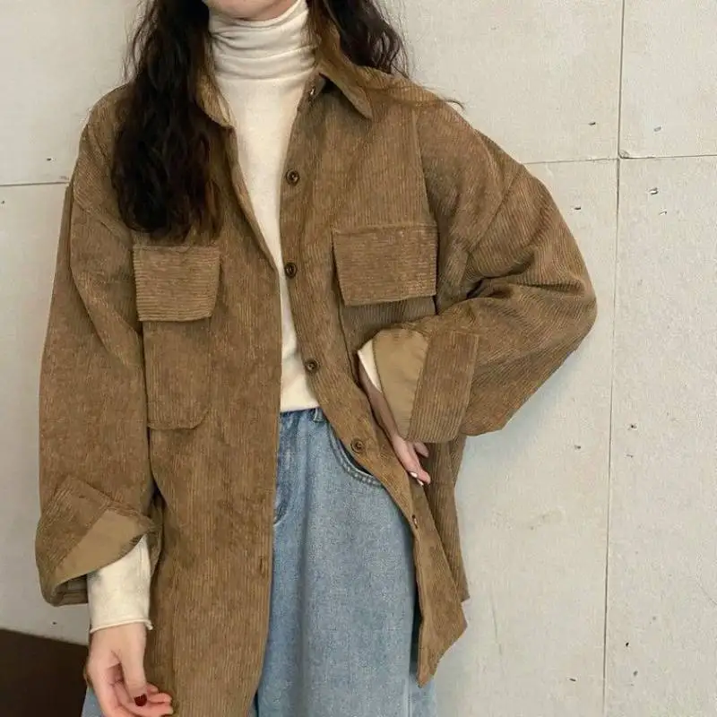 2022 New Vintage Women's Corduroy Shirt Coat Women's Autumn and Winter Versatile Vintage Mid length Shirt Top
2022 New Vintage Women's Corduroy Shirt Coat Women's Autumn and Winter Versatile Vintage Mid length Shirt Top