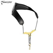 Miwayer Saxophone Neck Strap, Comfortable Leather Neckband with Built-in Soft Pads, Durable Hook, Relieve Shoulder