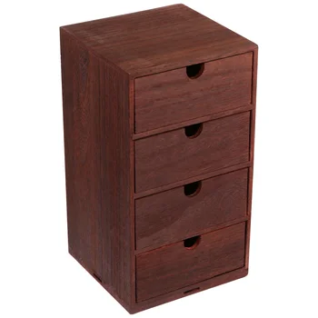Wooden Storage Drawer Box Organizer Drawers Wood Desktop Desk Crates Cabinet Dresser Mini Cube Tabletop Boxes Stationery Outdoor