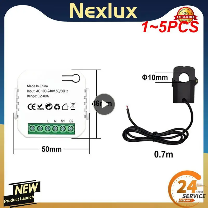 1~5PCS Tuya Smart Life WiFi Digital Energy Meter 80A with Current Transformer Sensor Clamp Power Consumption Monitor 110V 240V
1~5PCS Tuya Smart Life WiFi Digital Energy Meter 80A with Current Transformer Sensor Clamp Power Consumption Monitor 110V 240V