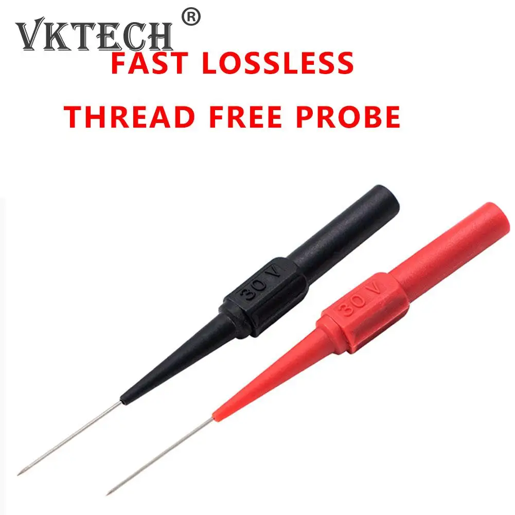 2pcs Insulation Piercing Needle Non-destructive Multimeter Test Probes Red/Black 30V For Banana Plug
2pcs Insulation Piercing Needle Non-destructive Multimeter Test Probes Red/Black 30V For Banana Plug