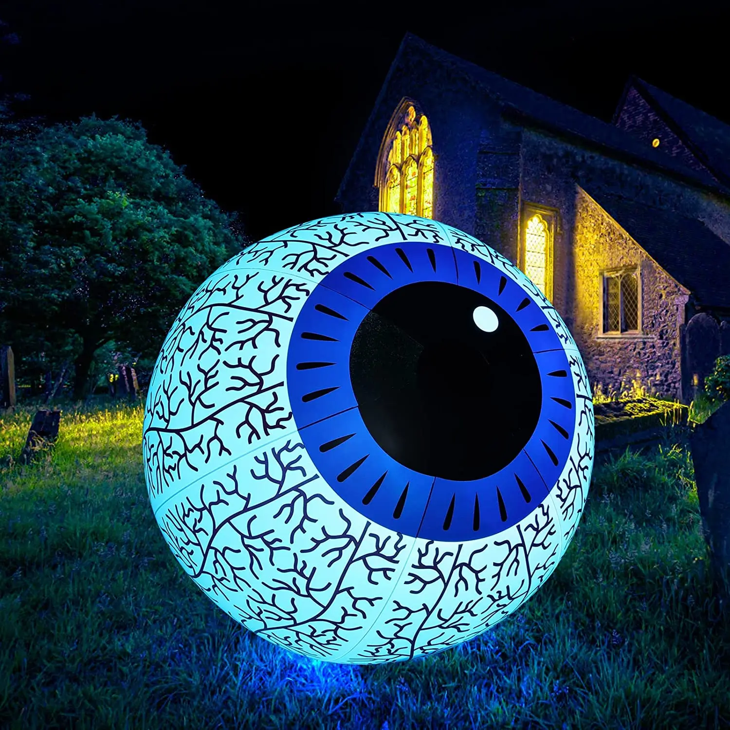 Halloween Decorations 24 inch Inflatable Ghost Eyeball with Built-in Battery Powered Remote Controller RGB Changing Color LED
Halloween Decorations 24 inch Inflatable Ghost Eyeball with Built-in Battery Powered Remote Controller RGB Changing Color LED