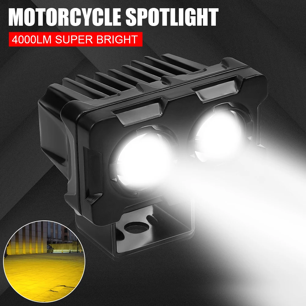 1PC LED Motorcycle Headlight Auxiliary Light DC12-85V Yellow+White Off Road Spotlight High/Low Beam Fog Light for Motorbike ATV
1PC LED Motorcycle Headlight Auxiliary Light DC12-85V Yellow+White Off Road Spotlight High/Low Beam Fog Light for Motorbike ATV