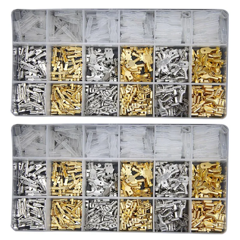 1080Pcs 2.8/4.8/6.3mm Wire Connectors Kit Crimp Female/Male Spade Terminals Set for Electrical Wiring Car Audio Speaker
1080Pcs 2.8/4.8/6.3mm Wire Connectors Kit Crimp Female/Male Spade Terminals Set for Electrical Wiring Car Audio Speaker