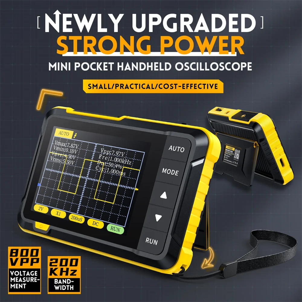 FNIRSI DSO152 Mini Handheld Digital Oscilloscope 2023 Latest Version 2.5MSa/s 200KHz Analog Bandwidth 800 VPP with PWM Output
FNIRSI DSO152 Mini Handheld Digital Oscilloscope 2023 Latest Version 2.5MSa/s 200KHz Analog Bandwidth 800 VPP with PWM Output