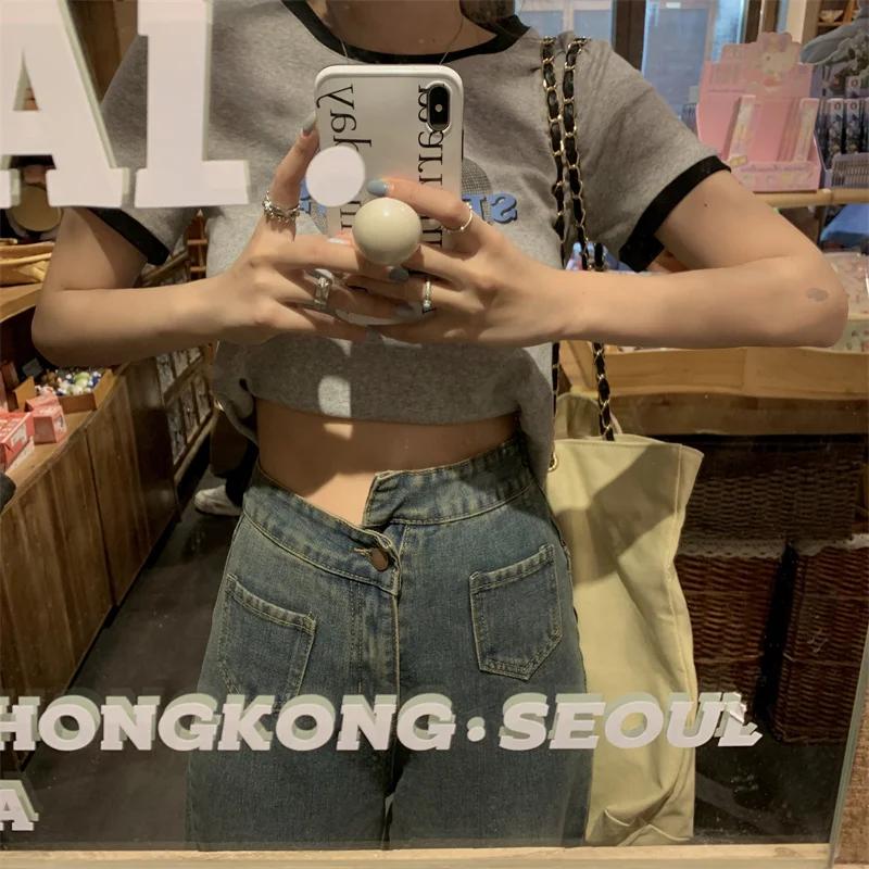 N3033 New high waist slimming fashion design pocket straight wide leg jeans trousers jeans
N3033 New high waist slimming fashion design pocket straight wide leg jeans trousers jeans