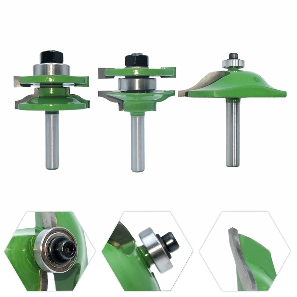 3pcs 8mm Shank Cabinet Rail Router Bit Set Solid Hardened Steel Cabinet Wood Milling Cutter For Woodwooking Tools Accessories
3pcs 8mm Shank Cabinet Rail Router Bit Set Solid Hardened Steel Cabinet Wood Milling Cutter For Woodwooking Tools Accessories
