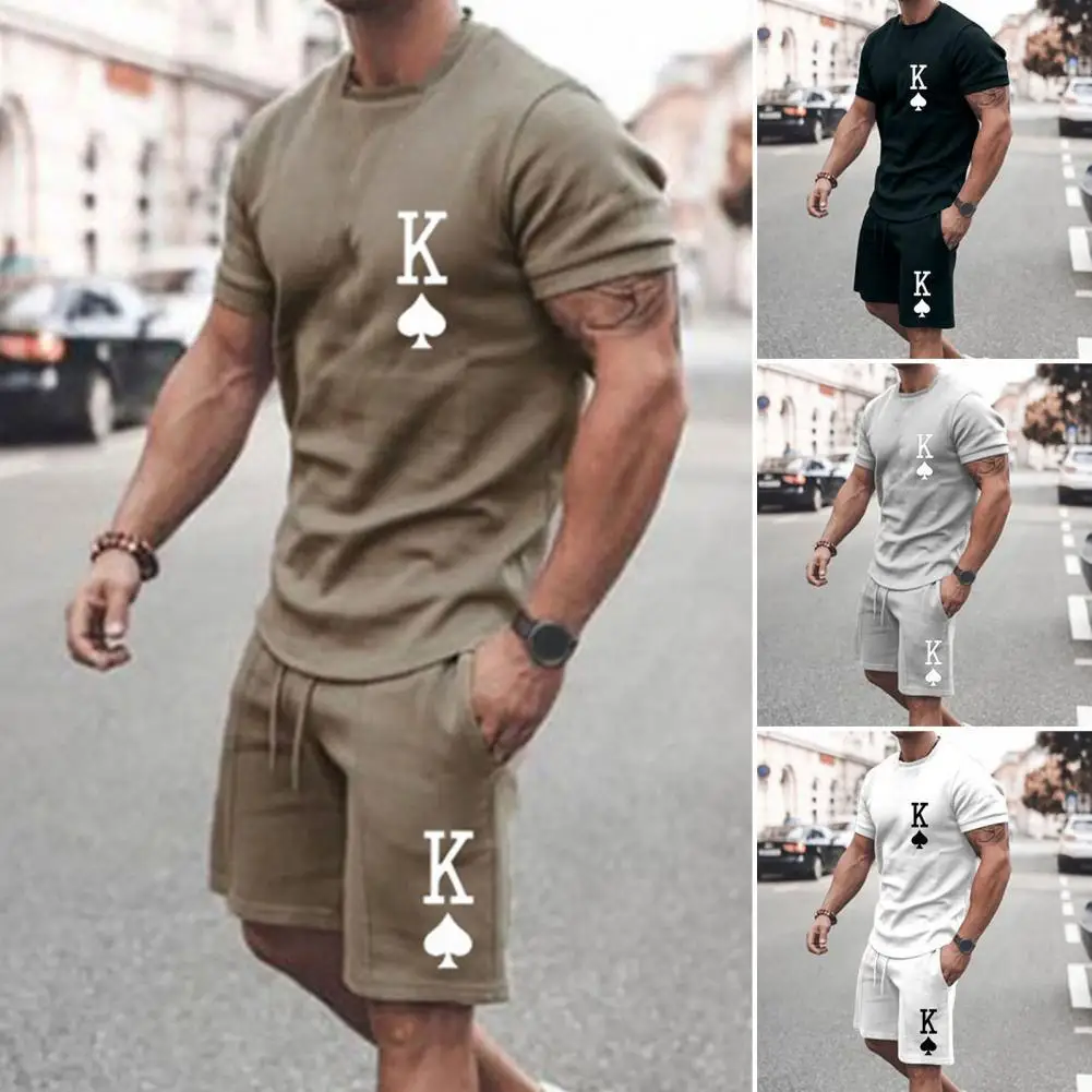 Summer casual men's sports suit solid color letter printing o-neck men's shorts men's short-sleeved shirt suit
Summer casual men's sports suit solid color letter printing o-neck men's shorts men's short-sleeved shirt suit