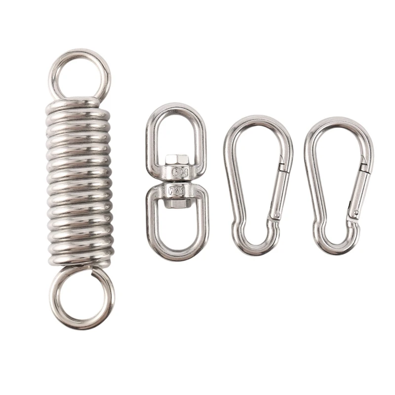 New Porch Swing Spring Hanging Kit with Heavy Duty Suspension Swing Swivel and 2 Snap Hook Carabiner for Hammock Chairs
New Porch Swing Spring Hanging Kit with Heavy Duty Suspension Swing Swivel and 2 Snap Hook Carabiner for Hammock Chairs