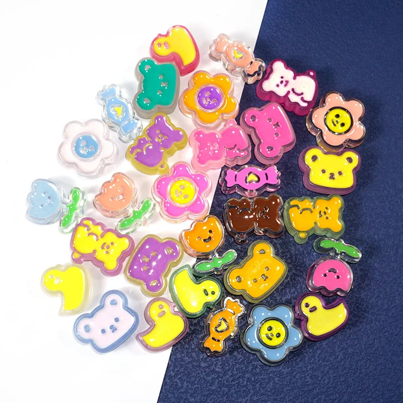 30pcs Cute Cartoon Acrylic Enamel Beads Transparent Frosted Mini Bead Bracelets Necklace Phone Cord DIY Jewelry Making Supplies
30pcs Cute Cartoon Acrylic Enamel Beads Transparent Frosted Mini Bead Bracelets Necklace Phone Cord DIY Jewelry Making Supplies