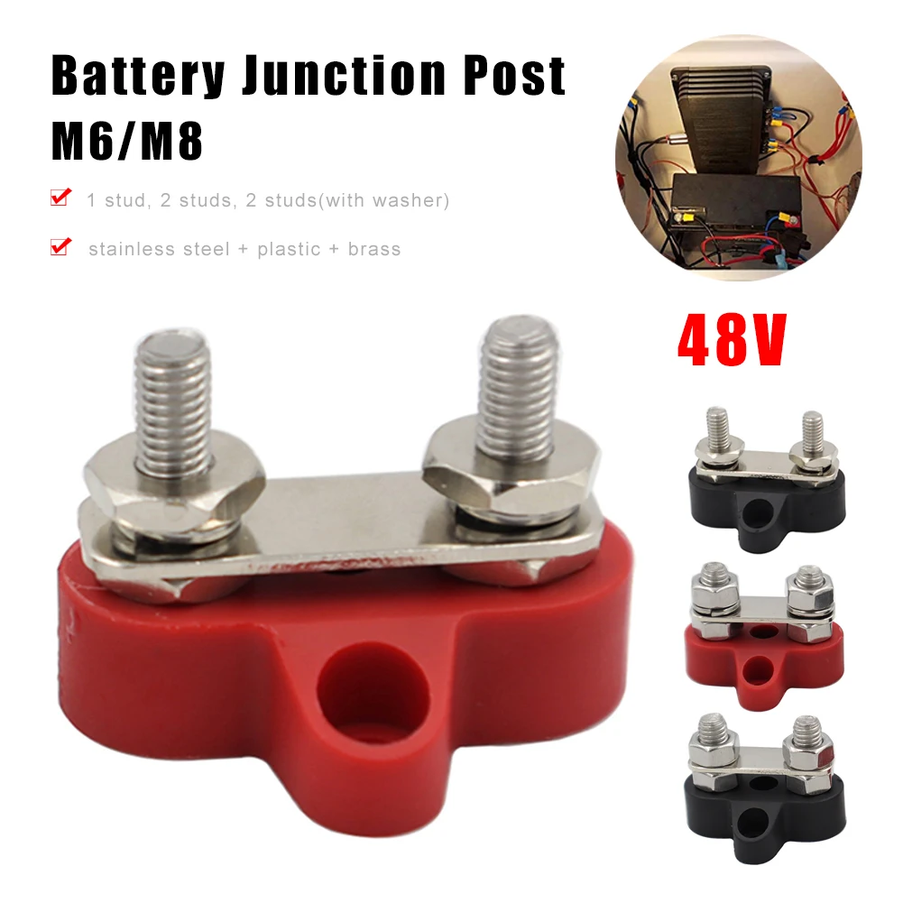 5/16" 1/4" Battery Junction Post Block Busbar M6 M8 Positive Negative Heavy Duty Stainless Steel Distribution Stud for Truck RV
5/16" 1/4" Battery Junction Post Block Busbar M6 M8 Positive Negative Heavy Duty Stainless Steel Distribution Stud for Truck RV
