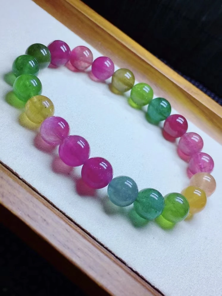 9MM Natural Colorful Tourmaline Crystal Bracelet Clear Round Beads Red Yellow Tourmaline Women Jewelry AAAAAAA
9MM Natural Colorful Tourmaline Crystal Bracelet Clear Round Beads Red Yellow Tourmaline Women Jewelry AAAAAAA