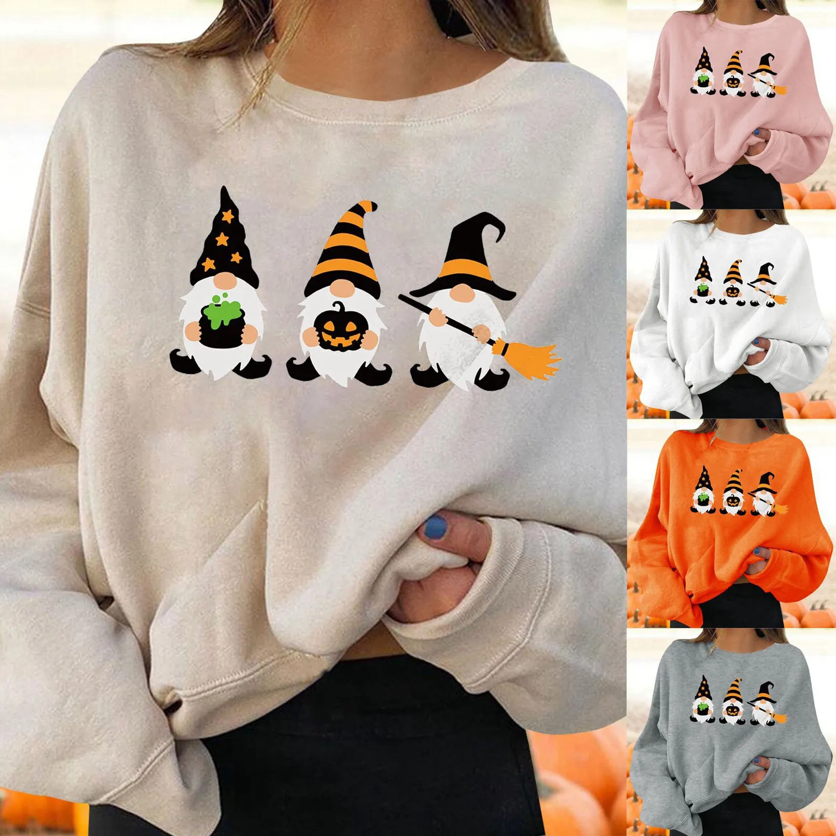 Womens Long Sleeve Tops Halloween Pullover Crew Neck Graphic Sweatshirt Ladies Loose Tops
Womens Long Sleeve Tops Halloween Pullover Crew Neck Graphic Sweatshirt Ladies Loose Tops