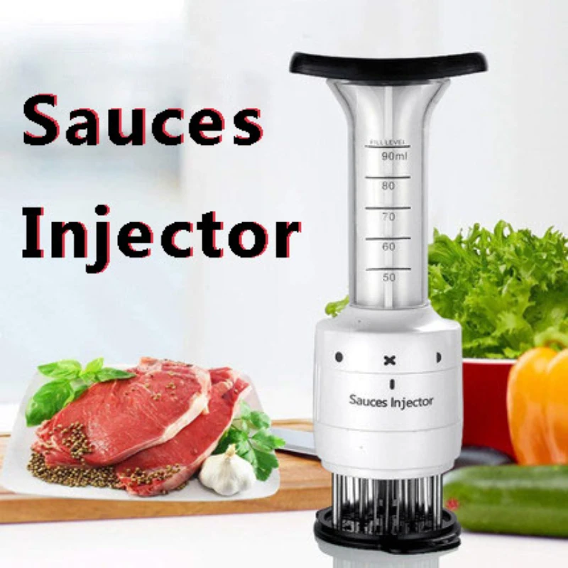 

2 in 1 Meat Tenderizer & Marinade Injector BBQ Cooking Accessories Barbecue Seasoning Sauce Injectors Kitchen Tools Gadgets
